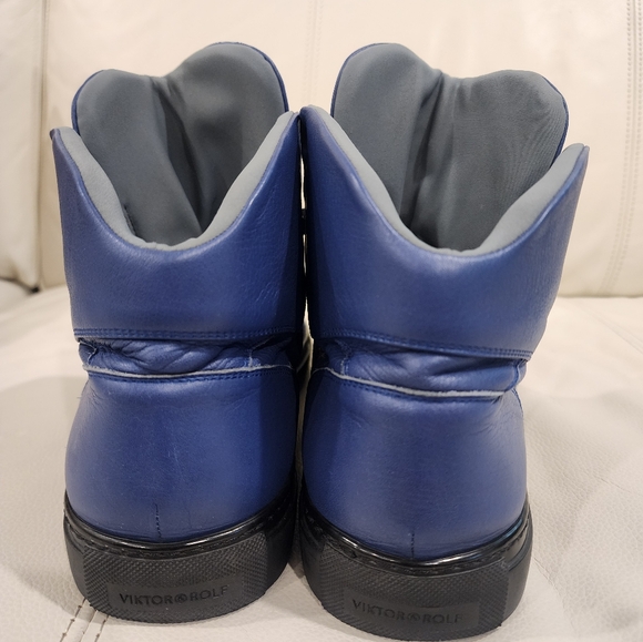 Viktor&Rolf men high sneakers; size 12, color blue/black - Picture 9 of 12